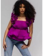 Nympha Clothing Топ с къдрички и квадратно деколте Belle - лилав - един размер