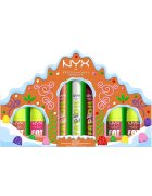 NYX Professional Makeup Комплект ограничено издание за устни Holiday Fat Gingerbread House Kit - Нелепкав гланц за устни - 12H издръжливост - Ограничено издание за празници - 7 ...