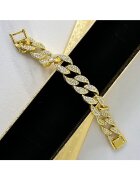 OEM Гривна Cuban Chain неръждаема стомана инкрустиран с цирконий унисекс Златист