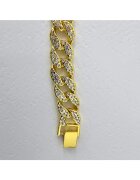 OEM Гривна Cuban Chain неръждаема стомана инкрустиран с цирконий унисекс Златист