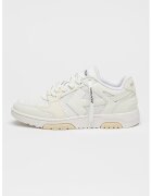 Off-White Спортни обувки от еко кожа с мрежест панел - Бял/Мръснобял
