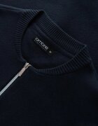 OMBRE Фино плетена жилетка с цип Тъмносин