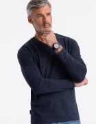 OMBRE Памучна блуза с шпиц Тъмносин