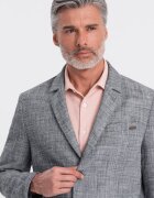 OMBRE Сако с лен и джобове с капаче Сив меланж