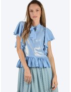 ONIBON FASHION Копринена блуза с метализиран ефект
