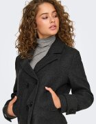 Only Двуредово късо палто Freja Черен