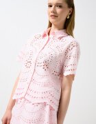 Only Jack & Jones Памучна риза с ажур Прашен люляк