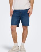 Only & Sons Къс панталон от деним със средновисока талия Тъмносин