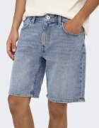 Only & Sons Къси дънки с джобове Пастелносин