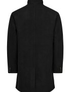 Only & Sons Палто с вълна със средновисока яка Черен меланж