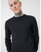 Only & Sons Плетен слим пуловер - Черен
