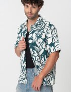 Only & Sons Свободна риза с принт Тъмнозелен/Крем