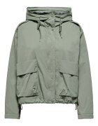 Only Свободно яке с качулка и джобове с капаче Каки