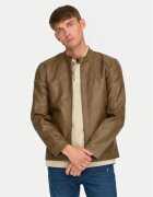Only & Sons Мъжко яке - Jack & Jones - 511592 - Кафяво - Екокожа