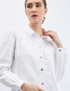 orsay Яке от деним с бухнали ръкави Бял