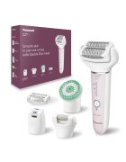 Panasonic Епилатор - Wet & Dry - Безжичен - 2 диска и 60 пинсети - Сензор за налягане - Двойни дискове - Гъвкава глава и завъртане на 90° - 3 скорости ...