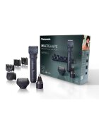Panasonic Тример за брада и коса MultiSHAPE XSHAPE PACK 1 - Самобръсначка за мокро/сухо бръснене с 3 остриета - Тример за нос/уши/лице - Литиево-йонна батерия с ...