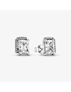 Pandora Cercei tip Halo stralucitor dreptunghiular Zirconiu - Argint 925