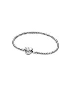 Pandora Плетена гривна със закопчалка сърце Сребро 925 - 18см