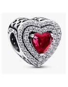 Pandora Талисман тип висулка с блестящи сърца Pave - Сребро 925