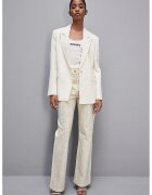 Patrizia Pepe Flared Jeans With Rhinestones Applications - Крем