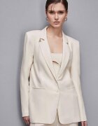 Patrizia Pepe name: Сако regular fit със закопчаване с един ред копчета PP1 Крем