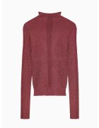 Patrizia Pepe Pulover cu guler inalt din tricot cu maneca lunga - Тъмночервен