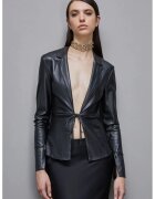 Patrizia Pepe Вталено сако - slim fit със закопчаване с връзка - Черен