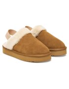 Pepe Jeans Дамски чехли модел 879 Dissy Tape - естествена кожа - цвят коняк