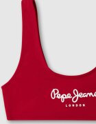Pepe Jeans London Бански от две части с лого Аленочервен