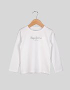 Pepe Jeans London Блуза Hana с лого Бял/Сребрист