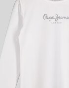 Pepe Jeans London Блуза Hana с лого Бял/Сребрист
