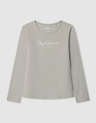 Pepe Jeans London Блуза Hana с лого Светло сив