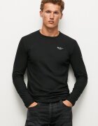 Pepe Jeans London Блуза с памук с овално деколте Черен