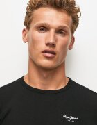 Pepe Jeans London Блуза с памук с овално деколте Черен