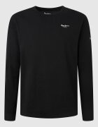 Pepe Jeans London Блуза с памук с овално деколте Черен