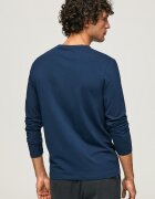 Pepe Jeans London Блуза с памук с овално деколте Ултрамарин синьо