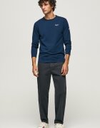Pepe Jeans London Блуза с памук с овално деколте Ултрамарин синьо