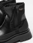 Pepe Jeans London Боти Queen Chelsea от еко кожа с текстил Черен