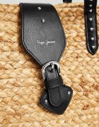 Pepe Jeans London Чанта за рамо от юта със синтетика Черен/Сламеножълт