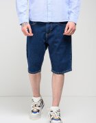 Pepe Jeans London Дънкови бермуди с миди талия Син