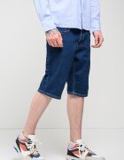 Pepe Jeans London Дънкови бермуди с миди талия Син