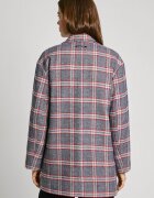 Pepe Jeans London Двуредно късо палто с вълна Червен/Прашно синьо