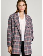Pepe Jeans London Двуредно късо палто с вълна - Червен/Прашно синьо