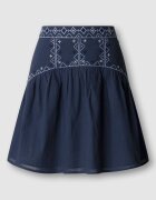 Pepe Jeans London Къса пола от деним Denver с бродерия Бял/Тъмносин