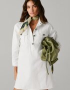 Pepe Jeans London Къса рокля Gigi с цепка с копчета Бял