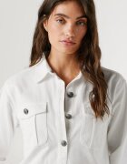 Pepe Jeans London Къса рокля Gigi с цепка с копчета Бял