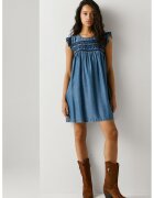 Pepe Jeans London Къса свободна рокля с бродерия