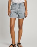 Pepe Jeans London Къси дънки с незавършен подгъв Бял/Светлосин