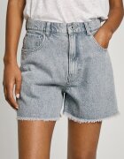Pepe Jeans London Къси дънки с незавършен подгъв Бял/Светлосин